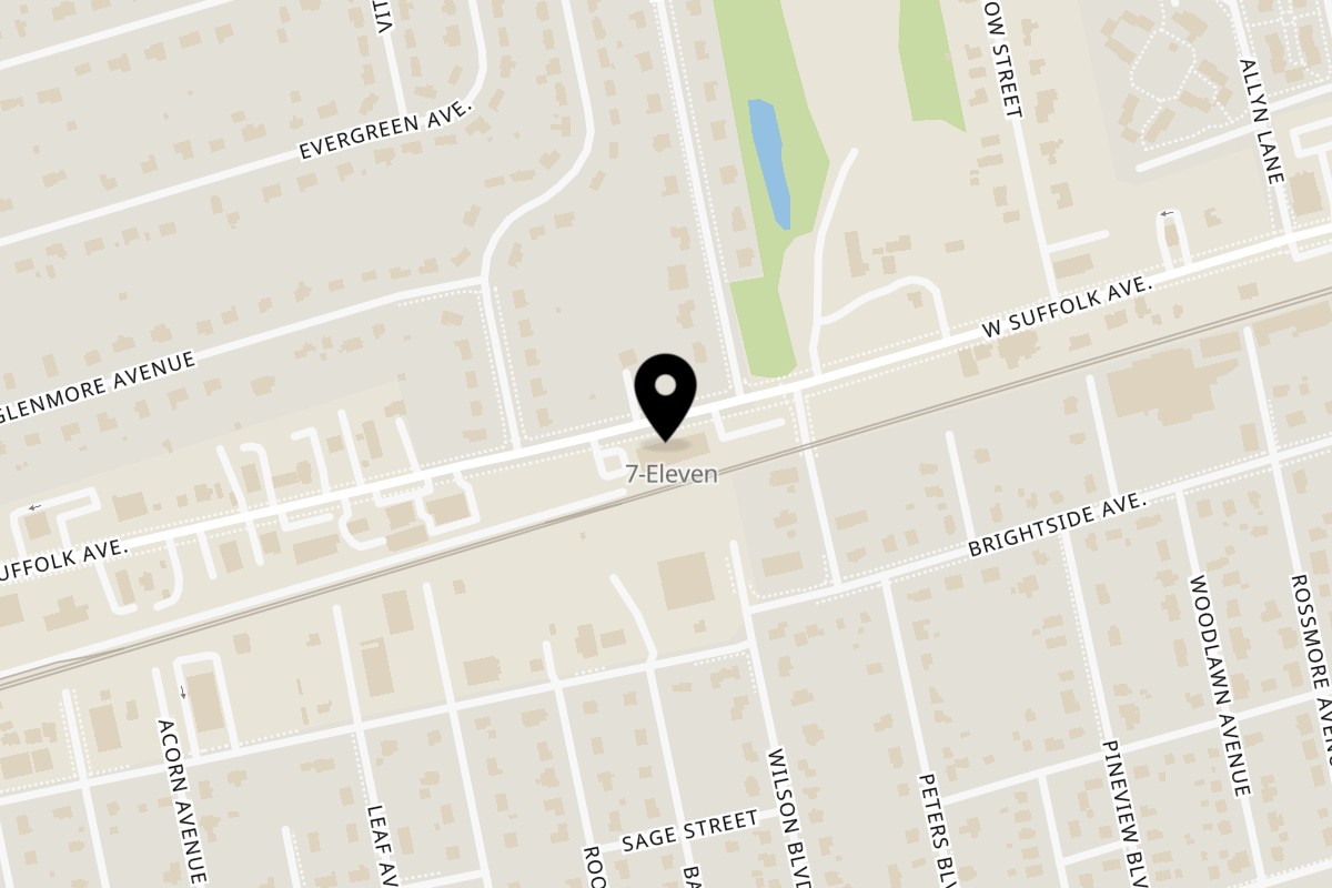 Map showing the location of Nyam Sum Jamaican Cuisine Central Islip on 70 W Suffolk Ave in Central Islip